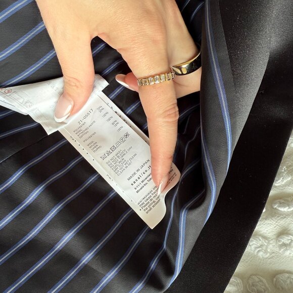 Sacai 21-05517 Mixed Media Blue Denim Jean Jacket Black Wool Sz 1 - Picture 4 of 11